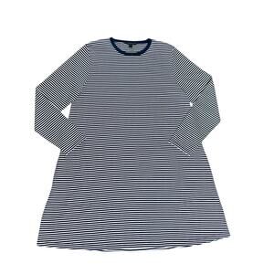 J. Crew Striped Swing Knit Mini Dress XL Navy Long Sleeve Cotton Nautical Preppy